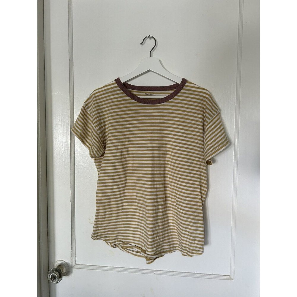 Madewell featherweight Crewneck Striped Tee, M, short Sleeved